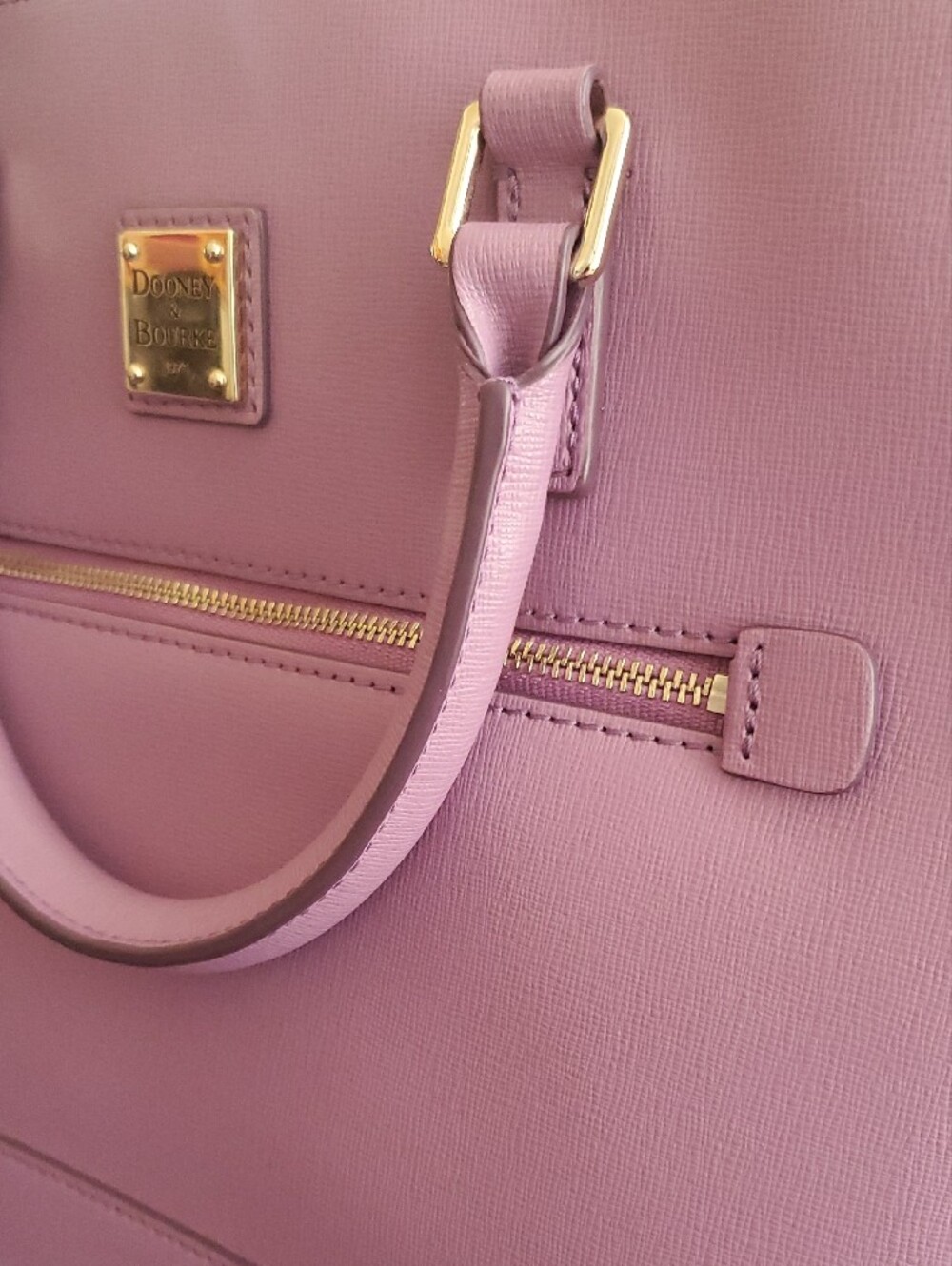 Dooney & Bourke Lilac Dome Satchel with Gold Hardware - Picture 2 of 11